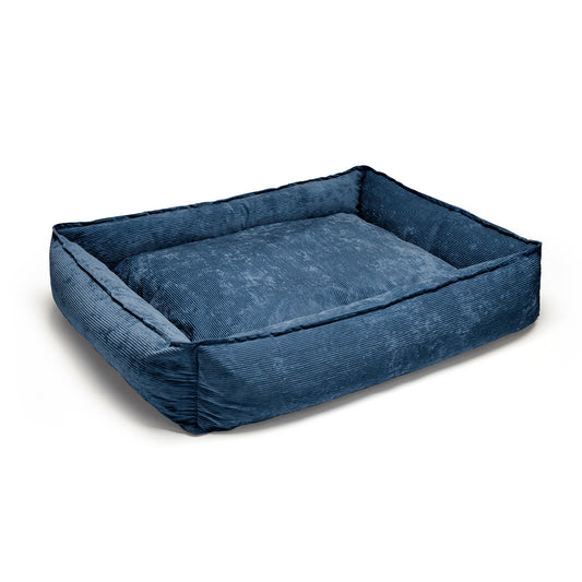 Panier pour chien velours côtelé - Bleu