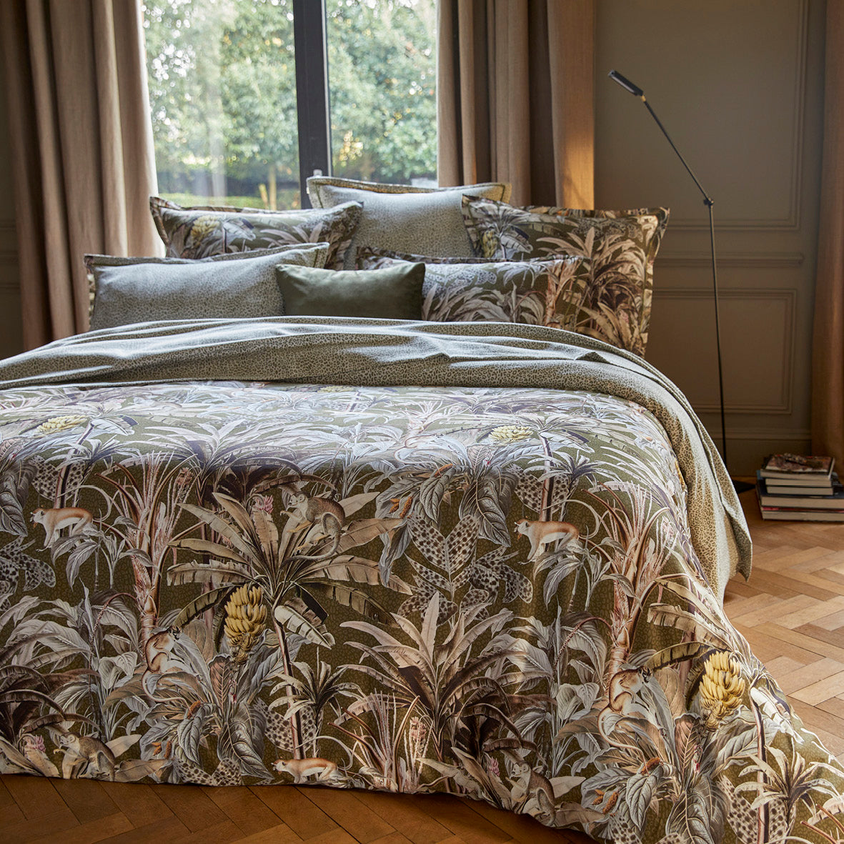 Duvet cover + pillowcase(s) cotton satin - Sauvage Green