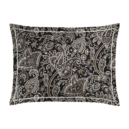 Taie(s) d'oreiller satin de coton - Paisley Noir