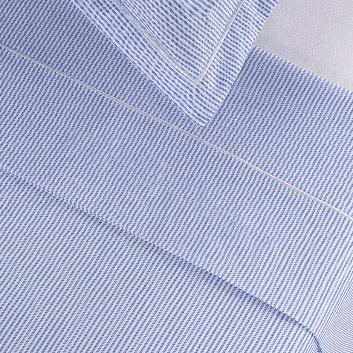 Flat sheet cotton percal Lyon - Light blue