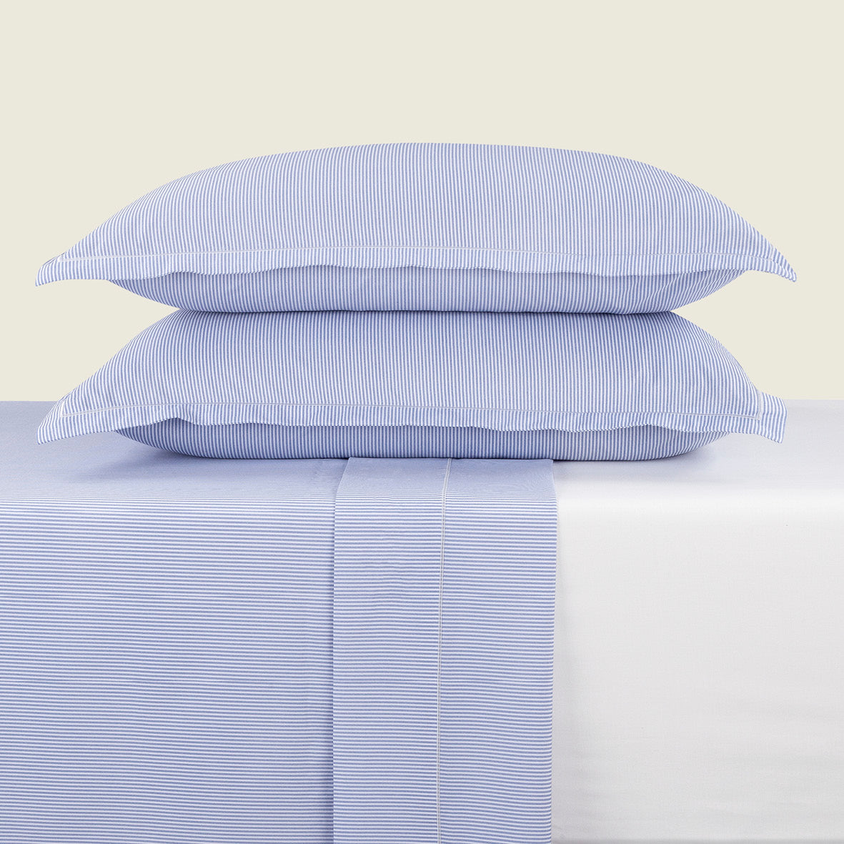 Sheet set cotton percal - Lyon Light blue
