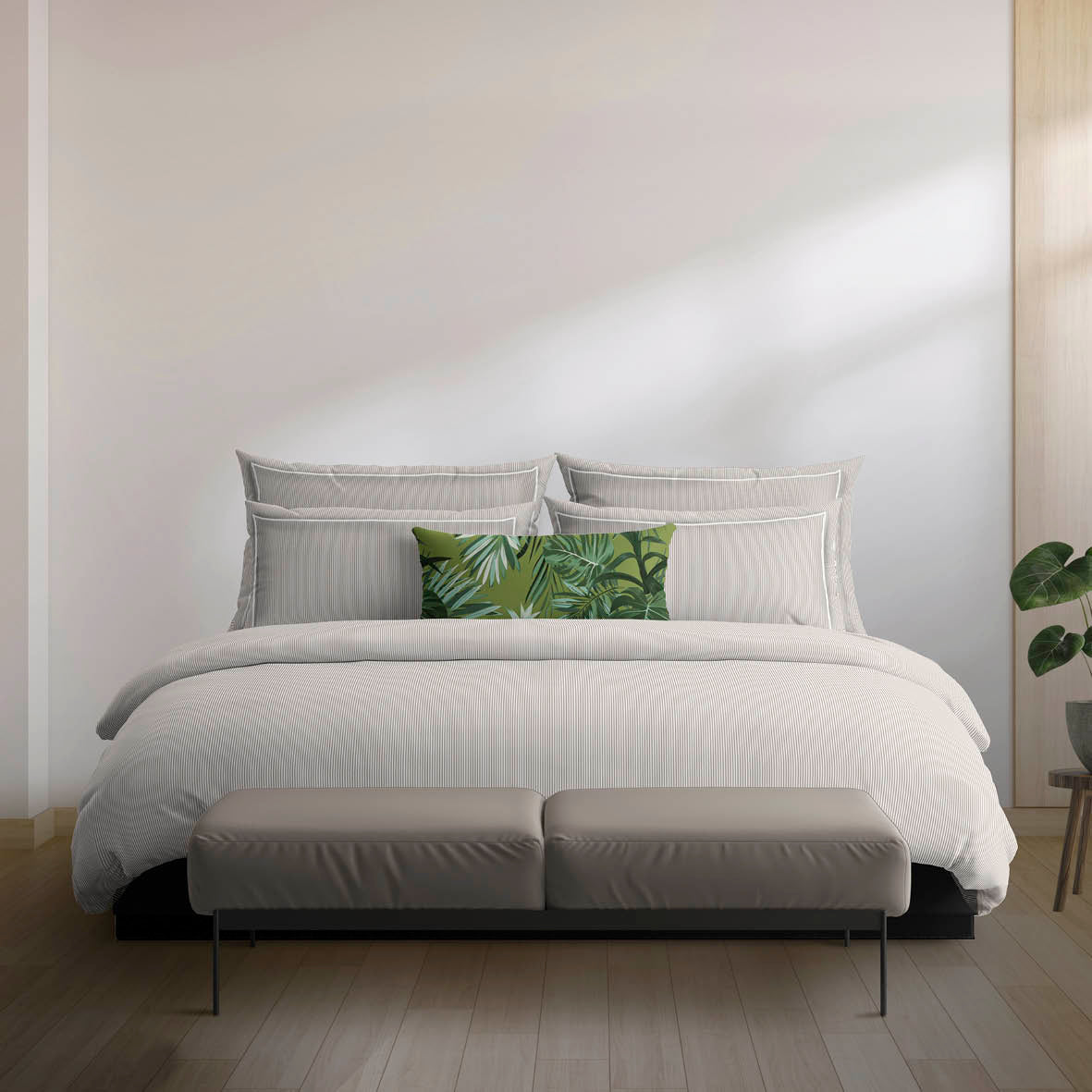 Duvet cover + pillowcase(s) cotton percal - Lyon Taupe