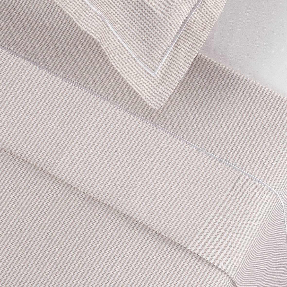 Drap plat coton percale - Lyon Taupe