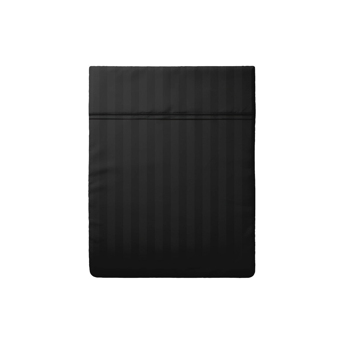 Drap plat satin de coton dobby stripe - Noir 