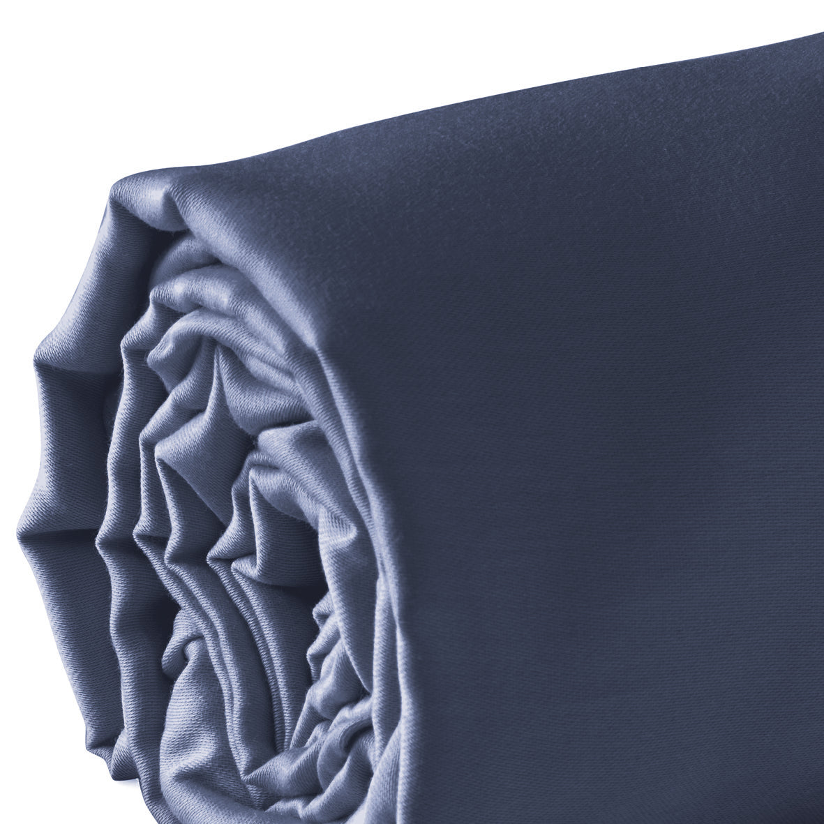 Fitted sheet cotton satin - Dark blue
