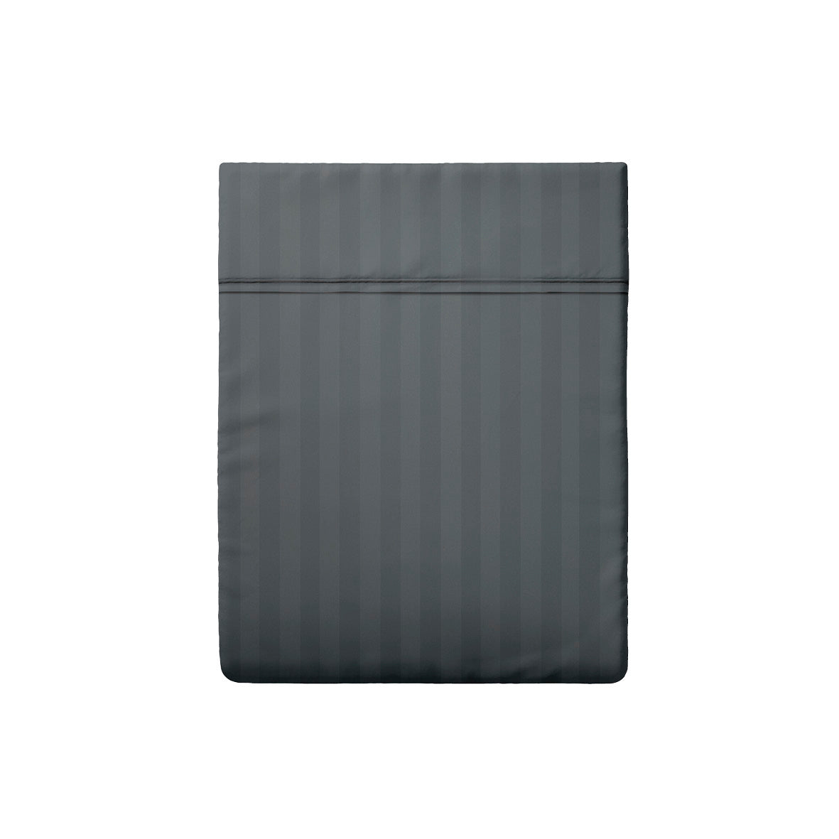 Drap plat satin de coton dobby stripe - Gris foncé