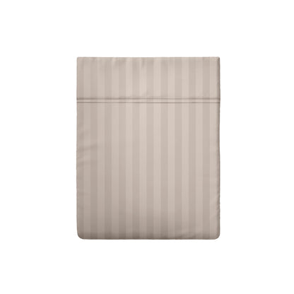 Drap plat satin de coton dobby stripe - Taupe