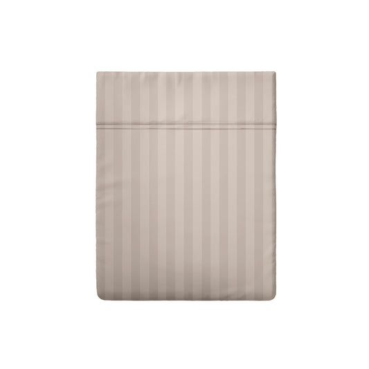 Drap plat satin de coton dobby stripe - Taupe