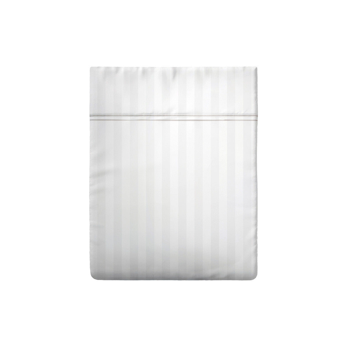 Drap plat satin de coton dobby stripe - Blanc