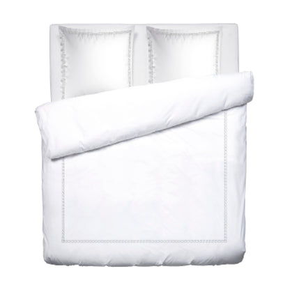 Duvet cover + pillowcase(s) cotton satin - Maison royale Grey / White