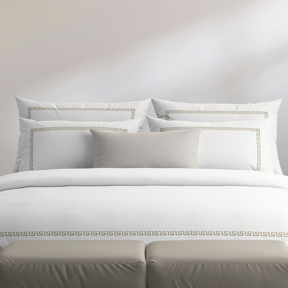 Pillowcase(s) cotton satin - Maison royale Grey / White