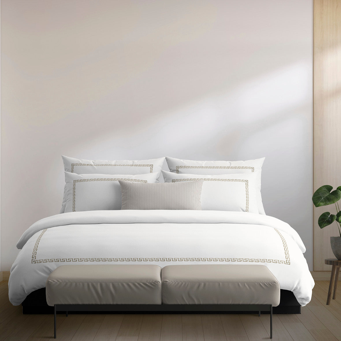 Pillowcase(s) cotton satin - Maison royale Grey / White