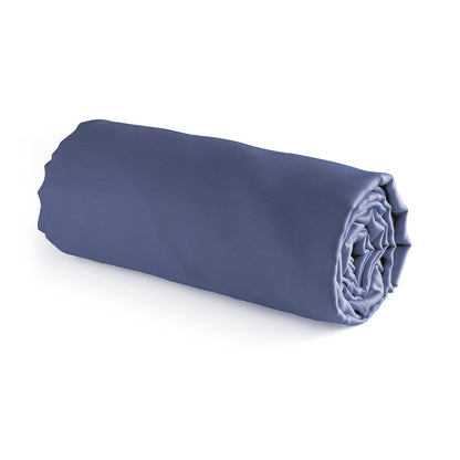 Fitted sheet cotton satin - Uni Blue 04