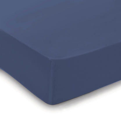 Fitted sheet cotton satin - Uni Blue 04