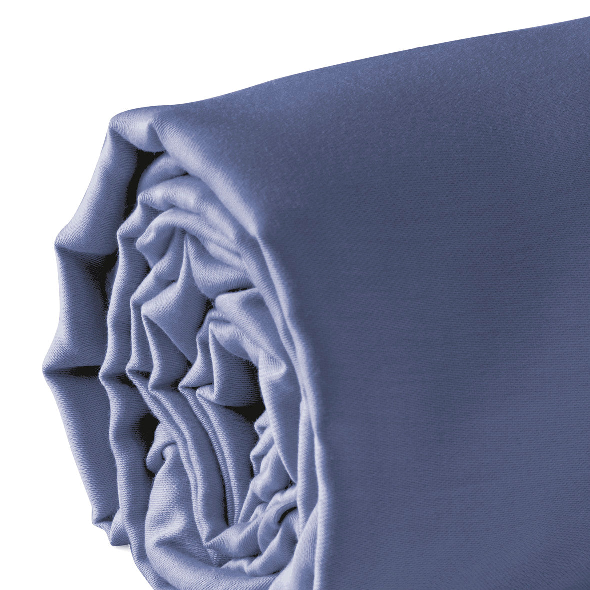 Fitted sheet cotton satin - Uni Blue 04