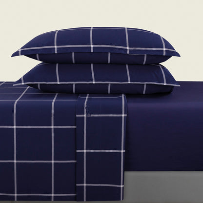 Ensemble de draps satin de coton - Arthur Bleu foncé