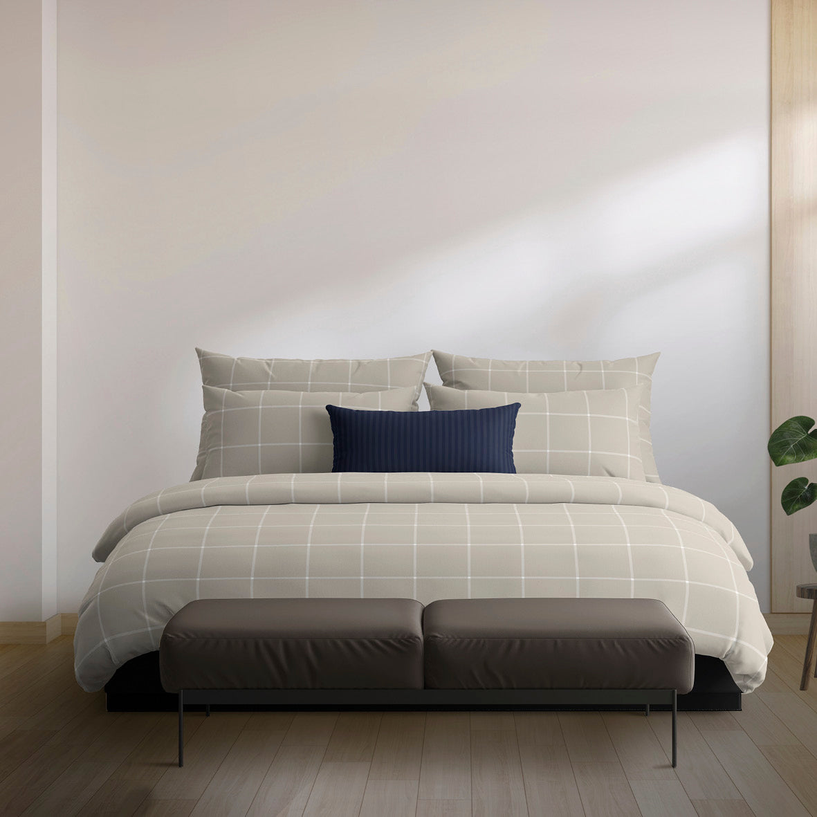 Duvet cover + pillowcase(s) cotton satin - Arthur Taupe