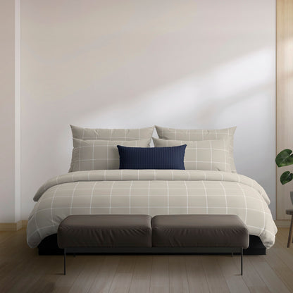 Duvet cover + pillowcase(s) cotton satin - Arthur Taupe