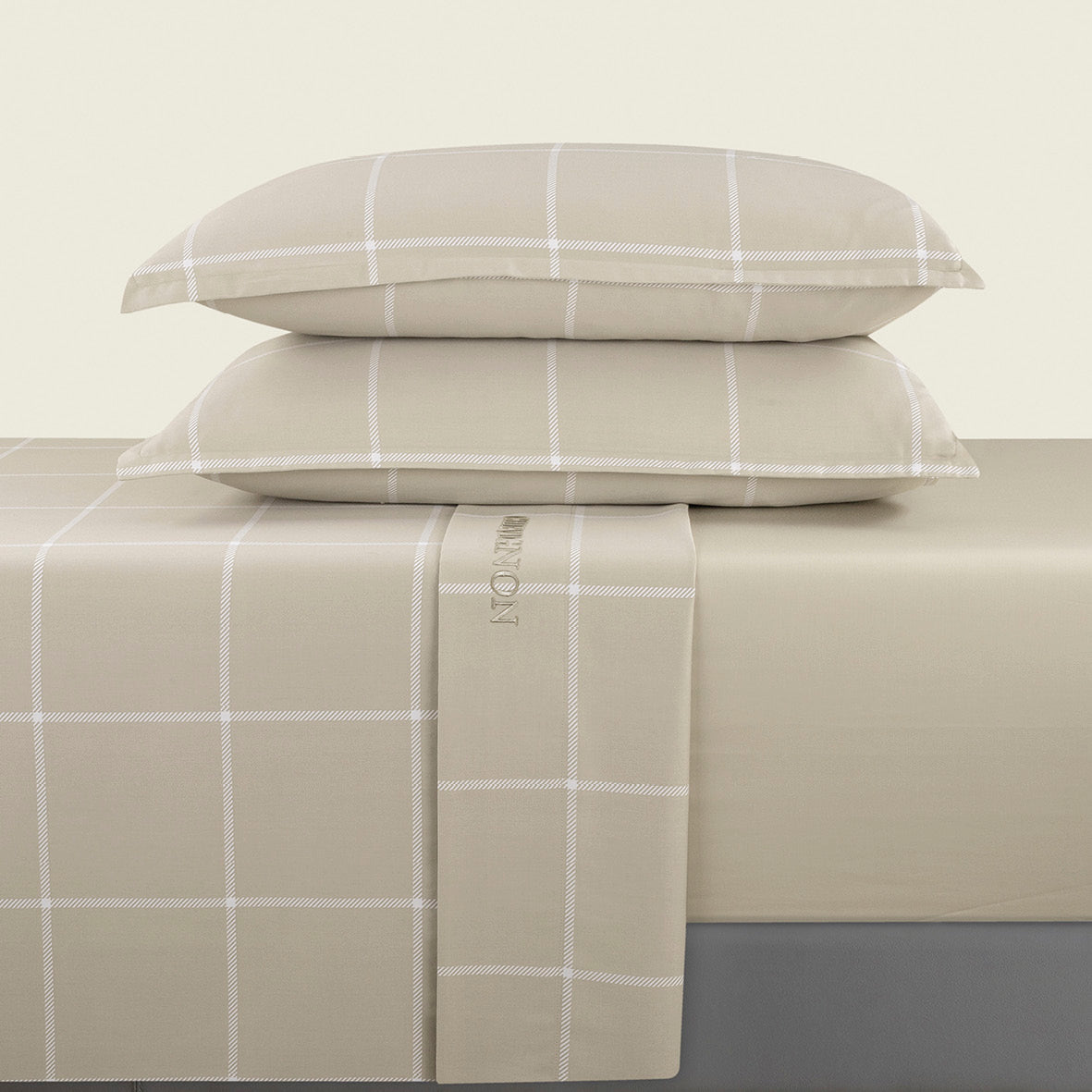 Flat sheet cotton satin - Arthur Taupe