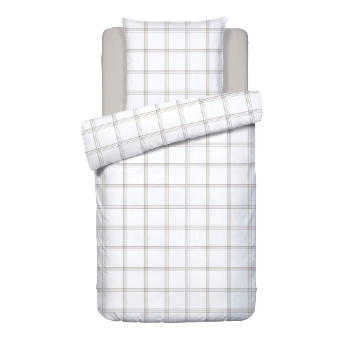 Duvet cover + pillowcase(s) cotton satin - Aaron Taupe