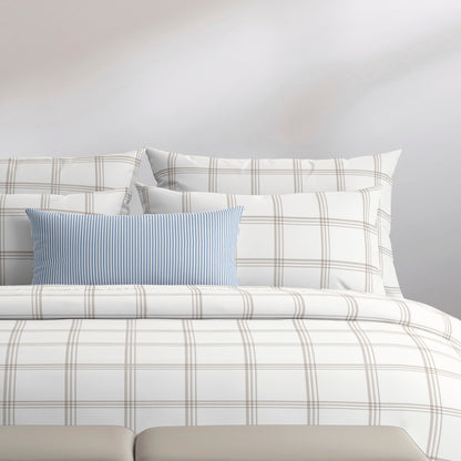 Duvet cover + pillowcase(s) cotton satin - Aaron Taupe