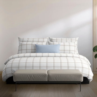 Duvet cover + pillowcase(s) cotton satin - Aaron Taupe