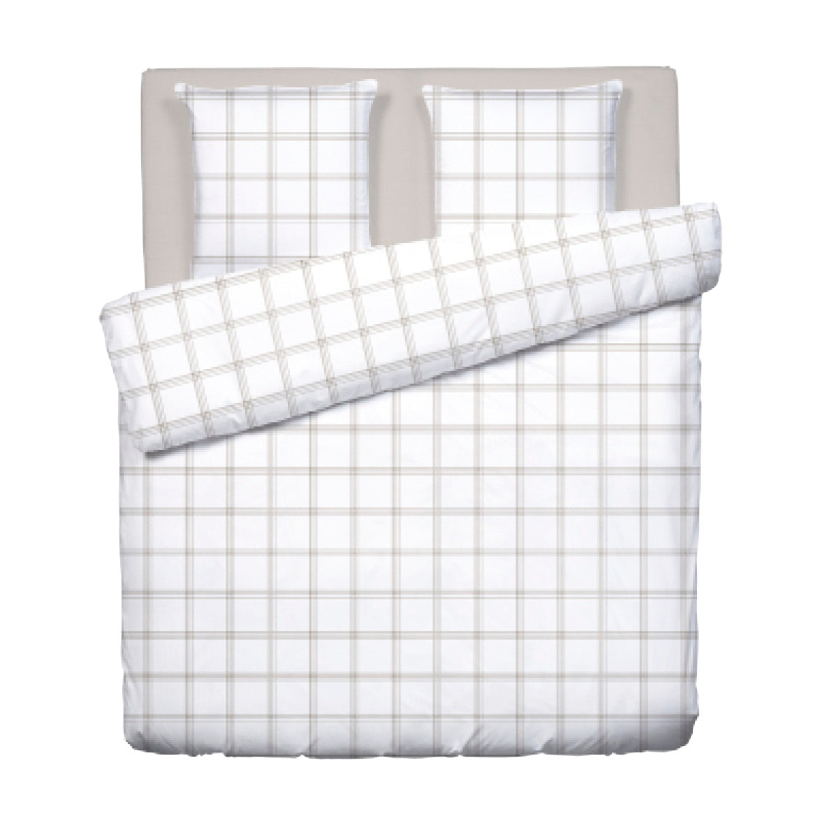 Duvet cover + pillowcase(s) cotton satin - Aaron Taupe