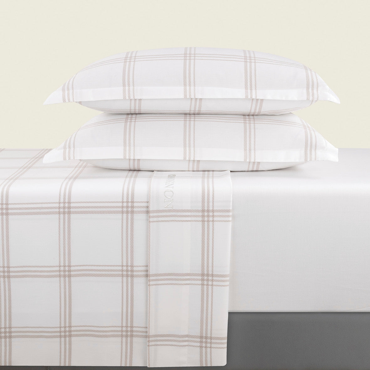 Ensemble de draps satin de coton - Aaron Taupe