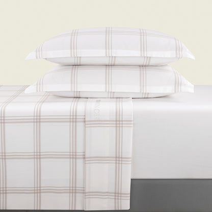 Ensemble de draps satin de coton - Aaron Taupe