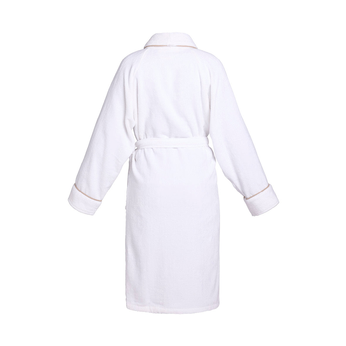 Bathrobe with shawl collar cotton velvet - James Taupe / White