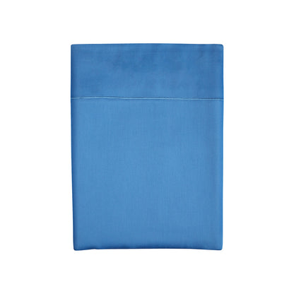Drap plat satin de coton - Uni 1 baratta Bleu 05