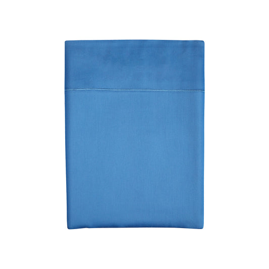 Drap plat satin de coton - Uni 1 baratta Bleu 05
