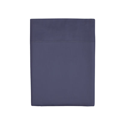 Drap plat satin de coton - Uni 1 baratta Bleu 06