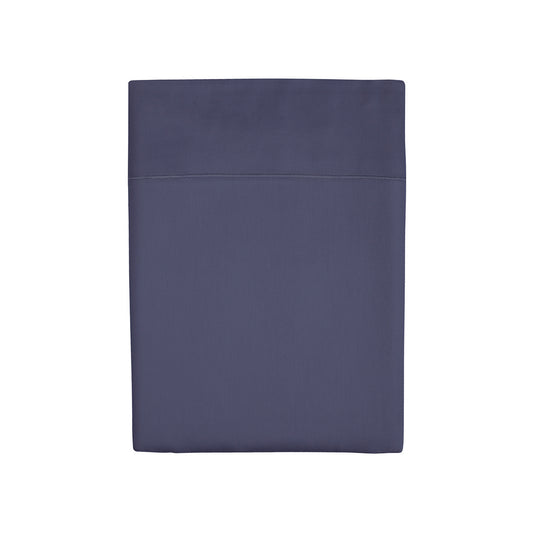 Drap plat satin de coton - Uni 1 baratta Bleu 06