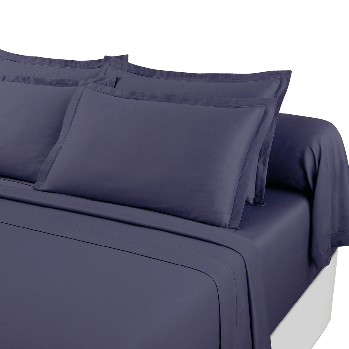 Ensemble de draps satin de coton - Uni 1 baratta Bleu 06