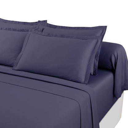 Ensemble de draps satin de coton - Uni 1 baratta Bleu 06