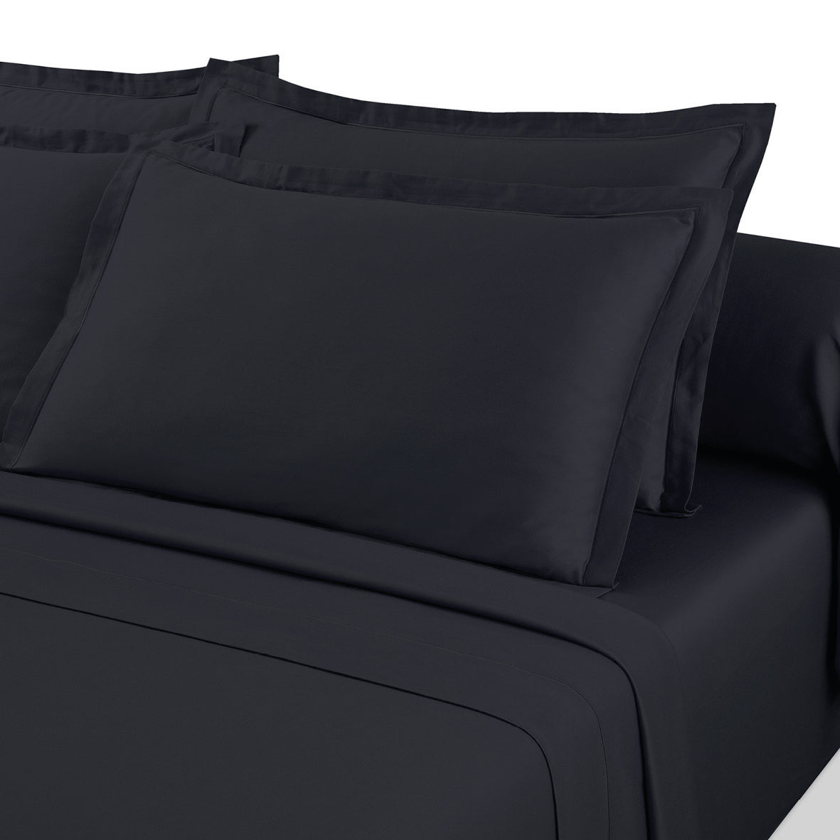 Taie d'oreiller satin de coton - Uni 1 baratta Blue 11