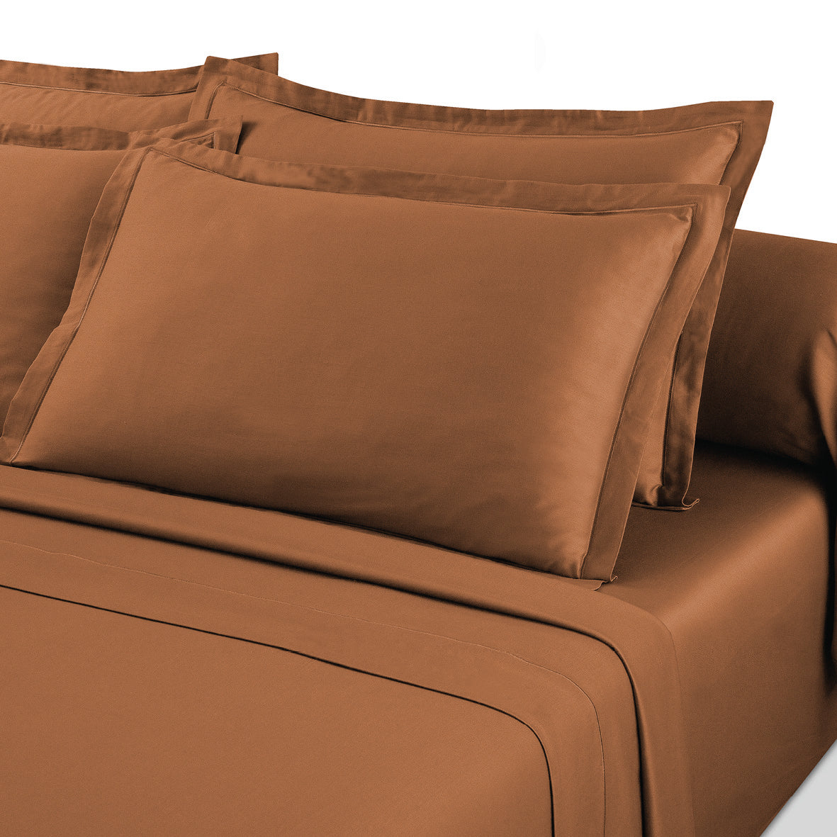 Pillowcase cotton satin - Uni 1 baratta Brown 01
