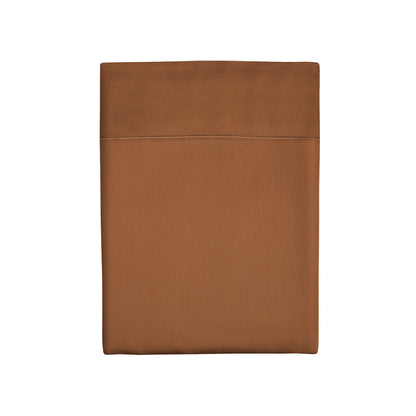 Drap plat satin de coton - Uni 1 baratta Marron 01