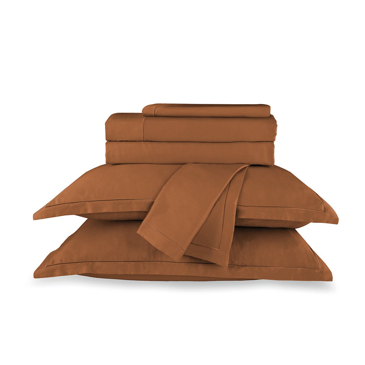 Ensemble de draps satin de coton - Uni 1 baratta Marron 01