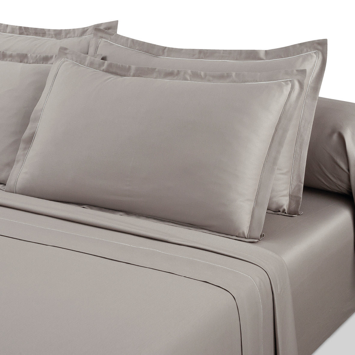 Pillowcase cotton satin - Uni 1 baratta Taupe 01