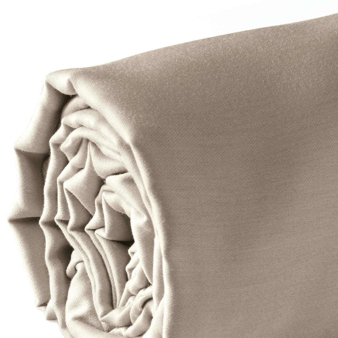 Fitted sheet cotton satin - Uni Taupe 01