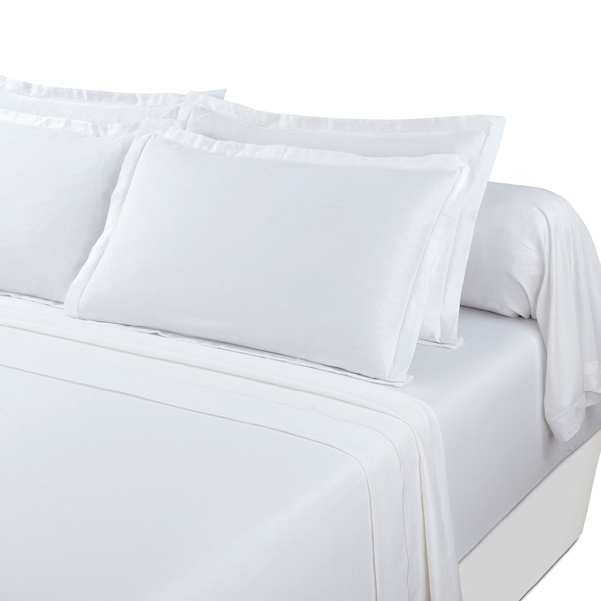 Sheet set cotton satin - Uni 1 baratta White 01