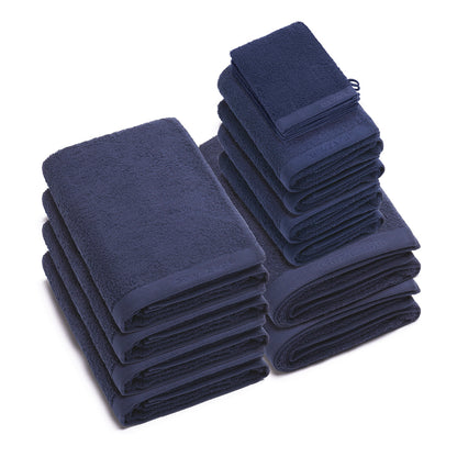 Complete bath linen set combed cotton LT - Lagon - 14 pieces