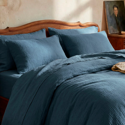 Pillowcase cotton gauze - Uni Blue 14