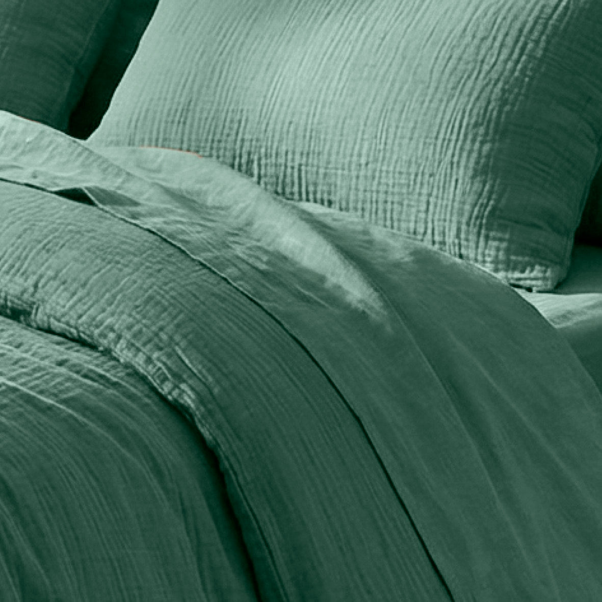 Duvet cover + pillowcase baby cotton gauze - Uni Green 12