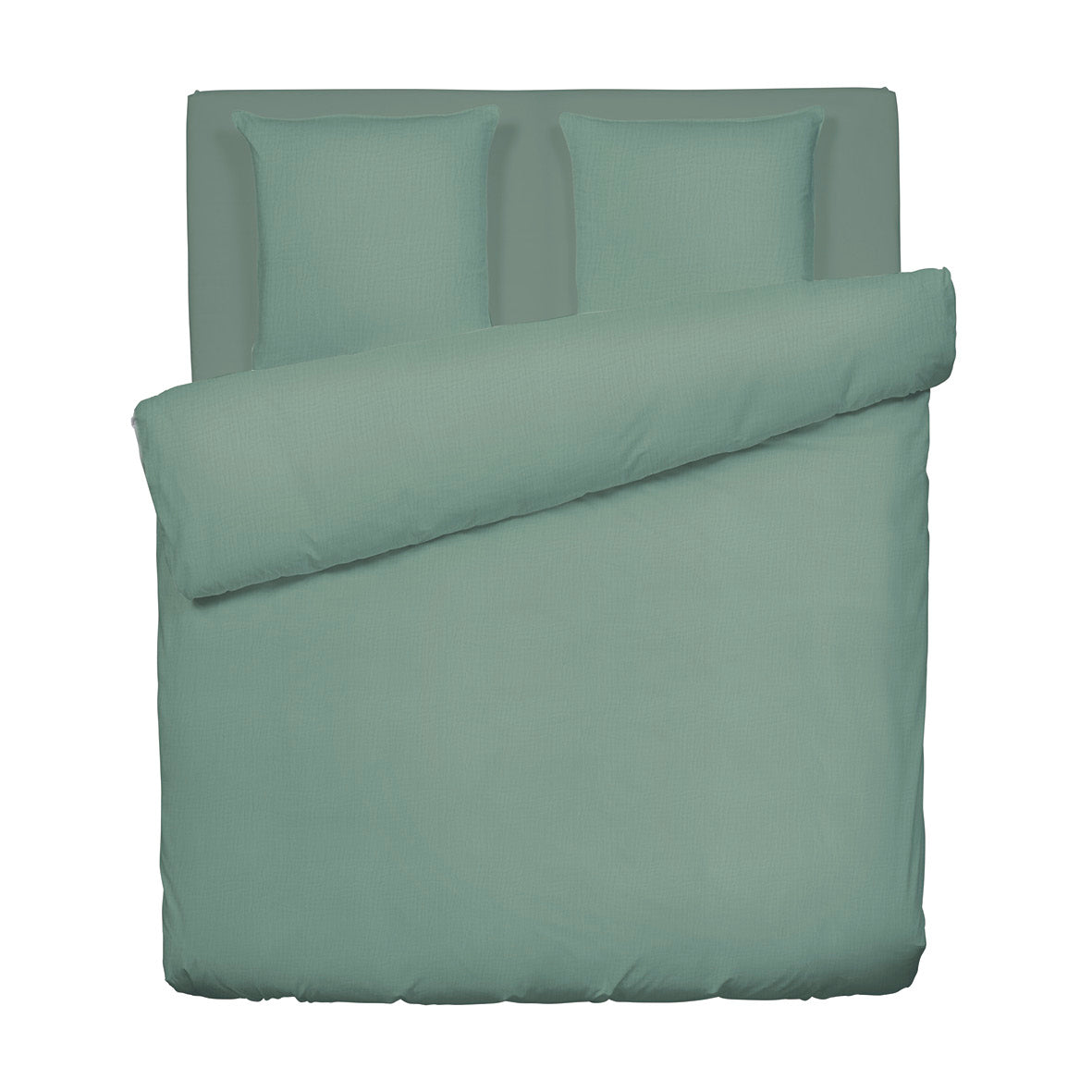 Duvet cover + pillowcase cotton gauze - Uni Green 12