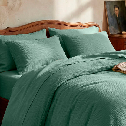 Pillowcase cotton gauze - Uni Green 12