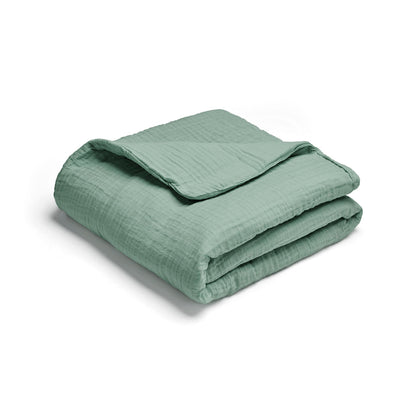 Blanket cotton gauze - Uni Green 12 - 80 x 120 cm