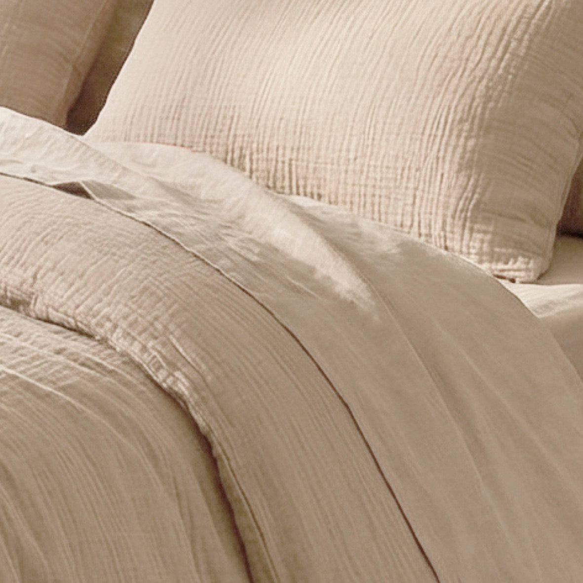 Duvet cover + pillowcase baby cotton gauze - Uni Taupe 07